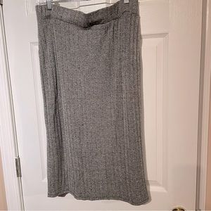 Mixxology LA Midi Pencil Gray Ribbed Knit Skirt size XL